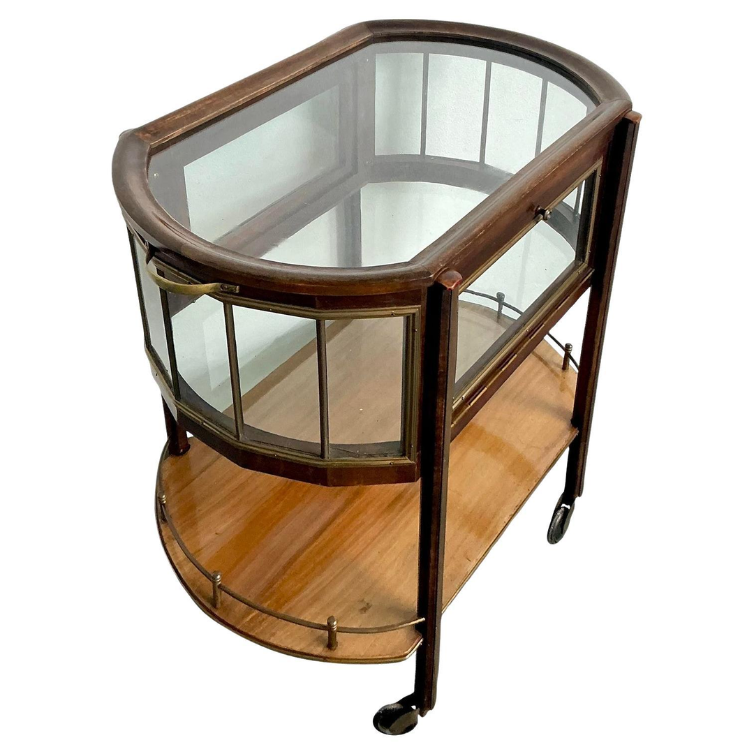 Vintage Regency Vitrine Bar Cart