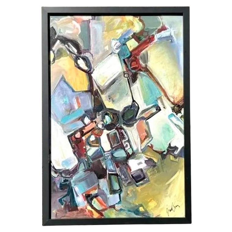 Vintage Original Abstract Oil Painting on Board