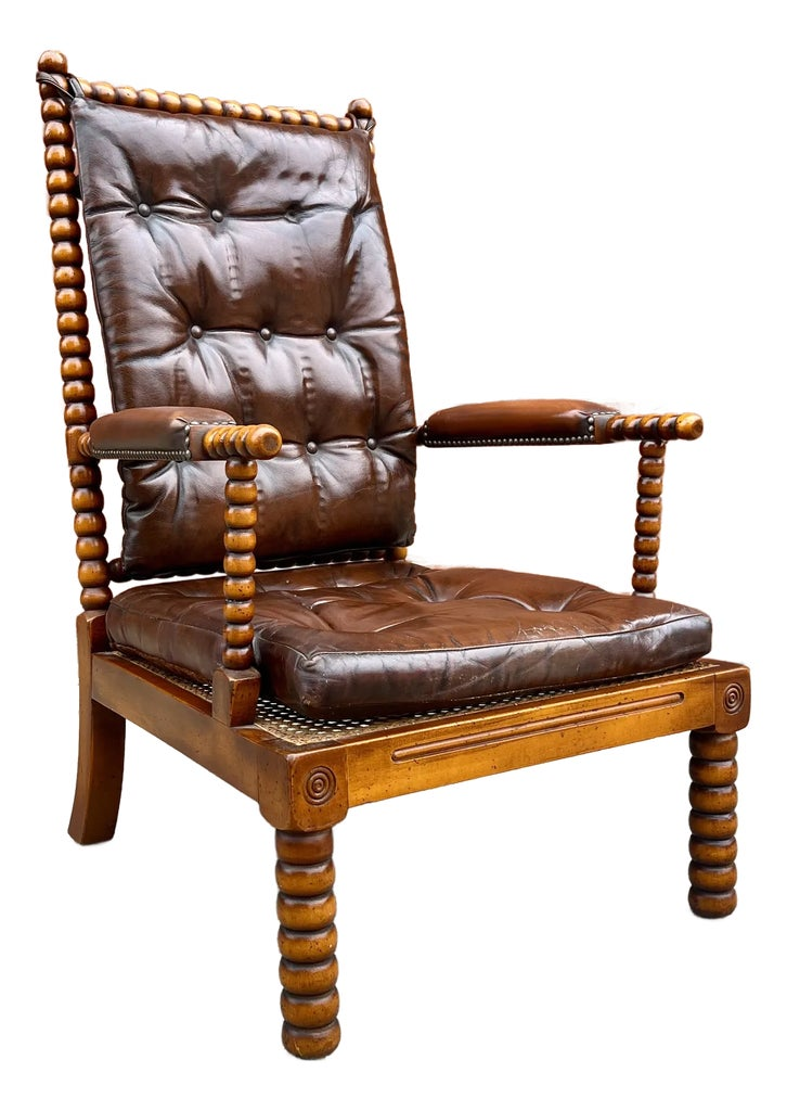 1960s Mid Century Spanish Valenti Signed Bobbin Chair