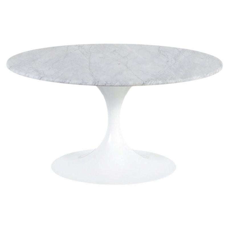 Mid-Century Tulip Style Round Marble Coffee Table