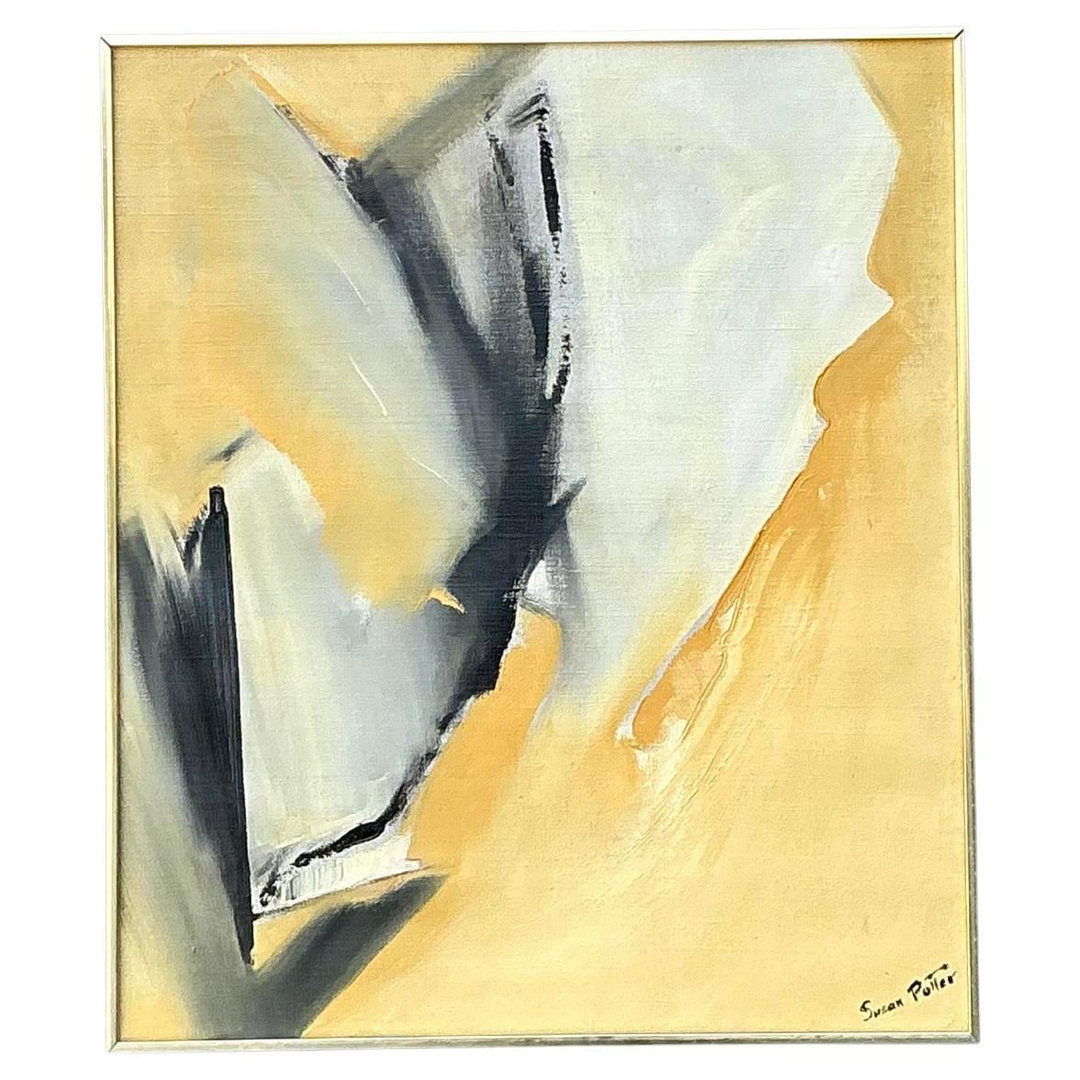 Vintage Original Abstract Oil Painting on Canvas
