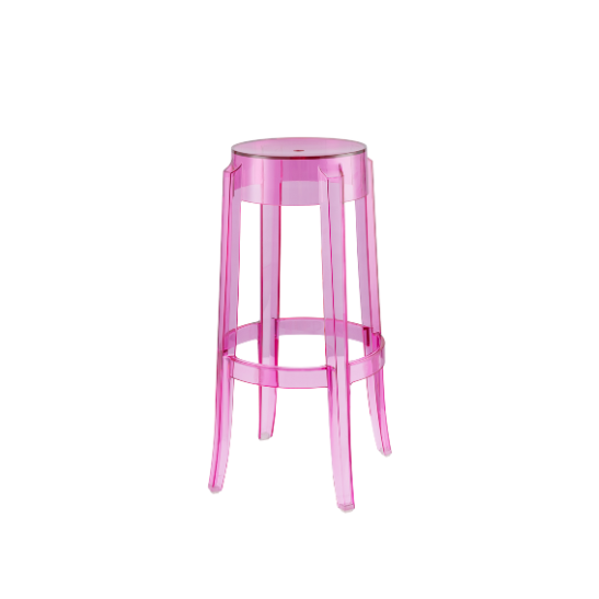 Charles bar stool – Transparent pink