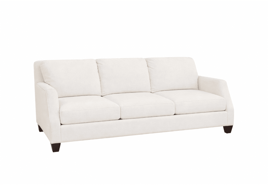 Cream Upholstered Three-Seat Sofa
