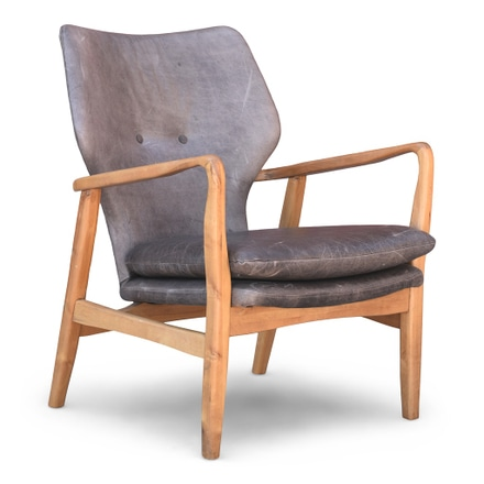 Brown Leather Lounge Chair