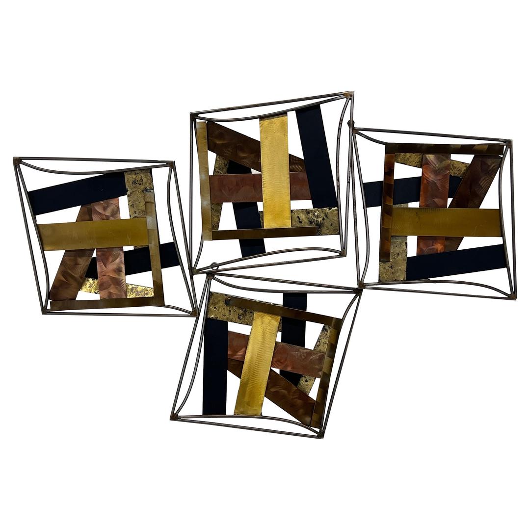 Curtis Jere Artisan House Mixed Metal Wall Sculpture, 2004