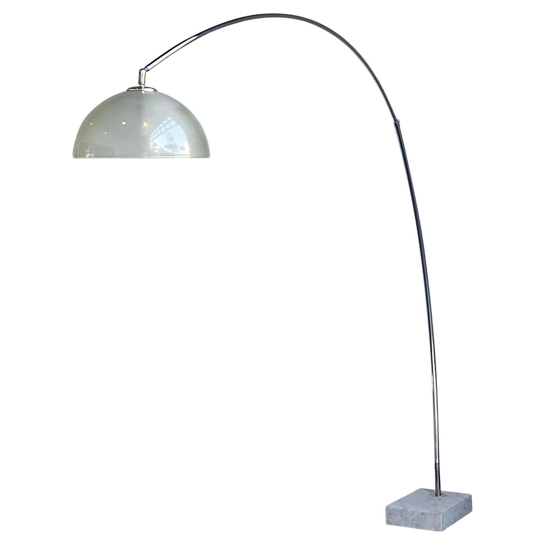 Vintage Chrome and Glass Arc Lamp