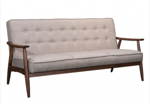 Contemporary Gray Button Sofa