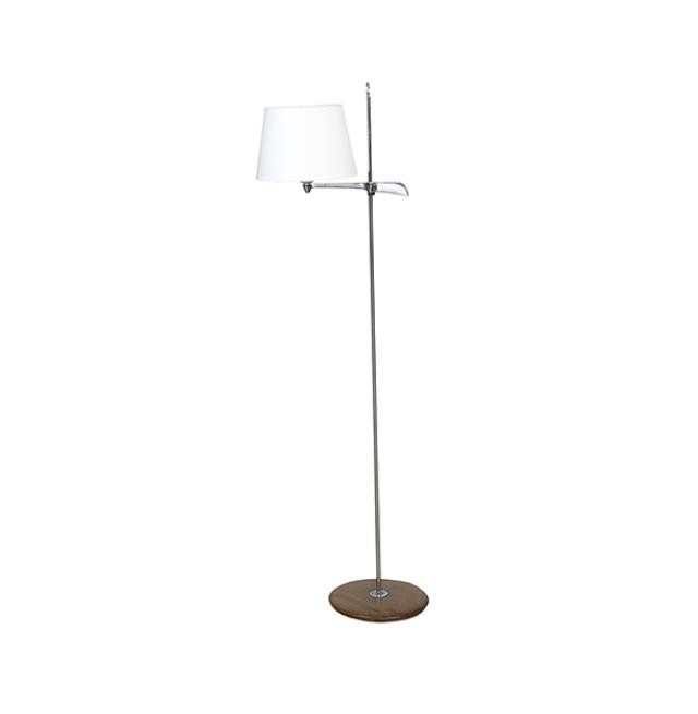 LAMP-FL-56"CHROME POLE W/RING-