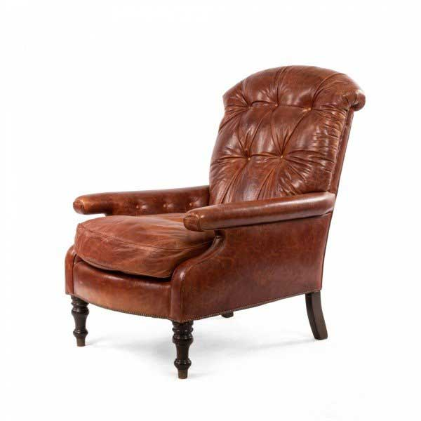 English Victorian Leather Easy Chair