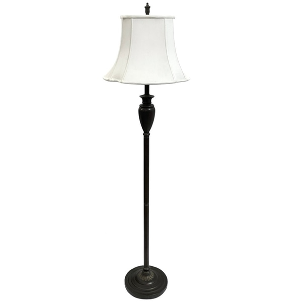Floor Lamp base; Metal, Black washed patina, oblong shape