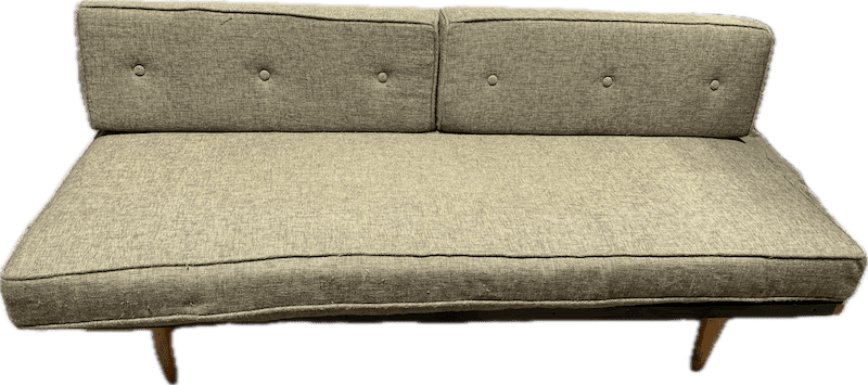 Vintage Upholstered Armless Camel Daybed