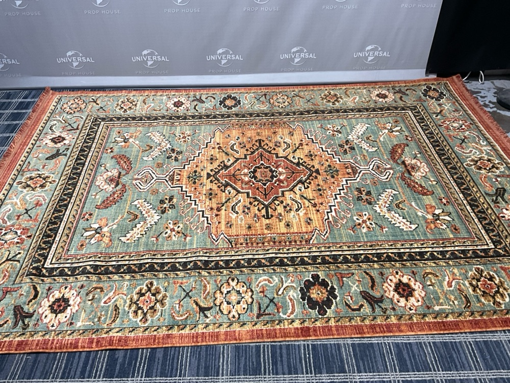 Threshold Floral Woven Accent Rug In Rust/Green Featuring An Intricate Vintage Inspired Medallion Pattern, Drapery, Orange, Teal Blue, Area Rug, RUGS, 10', 7', UNIVERSAL, Floral