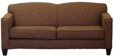 Sofa, Dark Brown Tweed Double Hump Camel Back