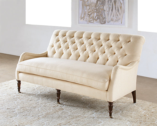 Tightback Tufted Sofa in Linato Cream