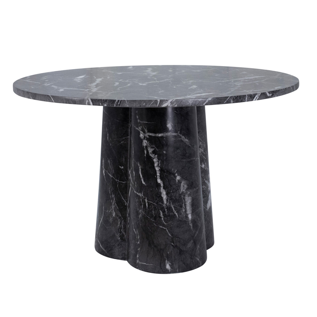 Faux Black Marble Round Dining Table