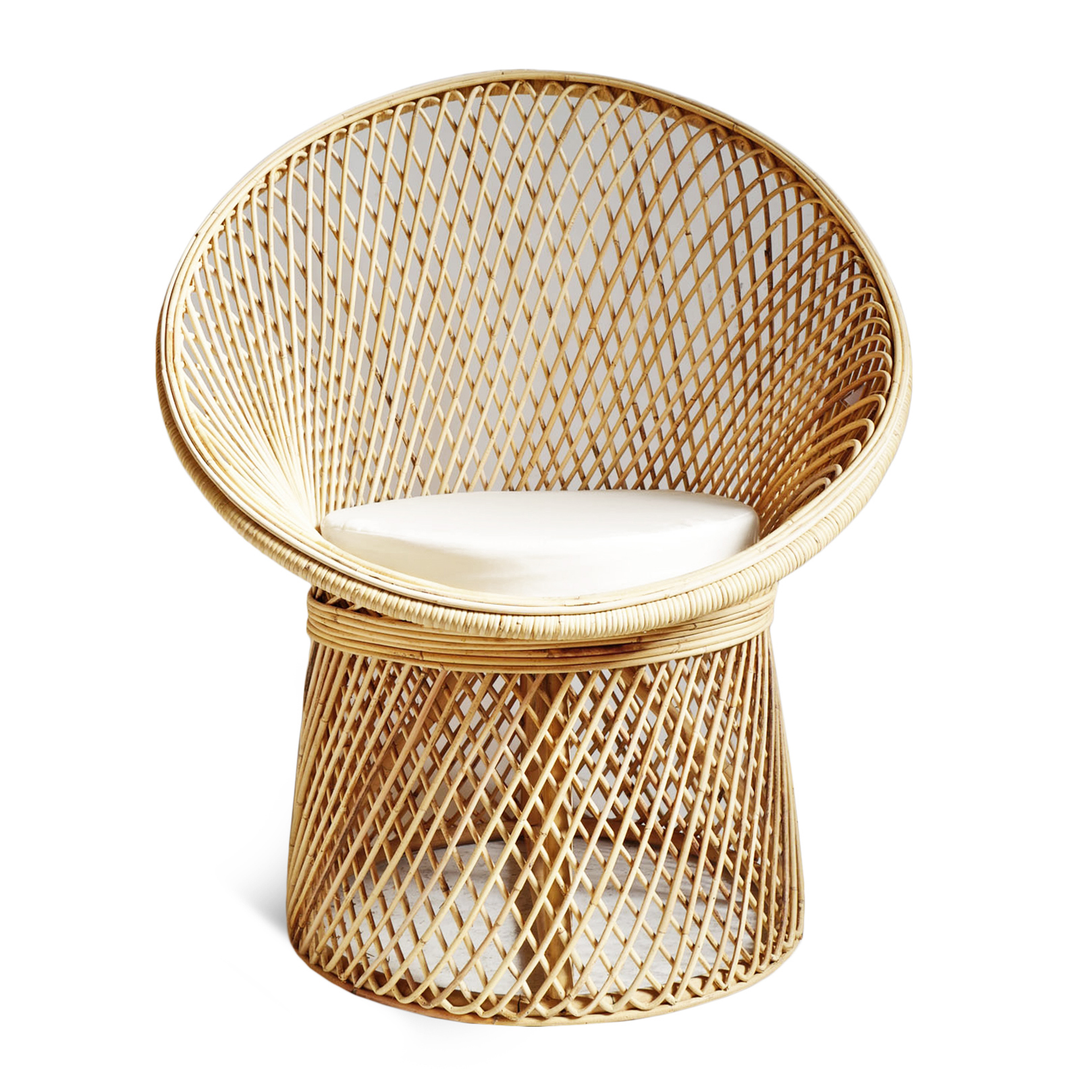 Raw Rattan Mushroom Chair