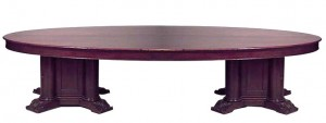 English Victorian Oval Mahogany Conference Table
