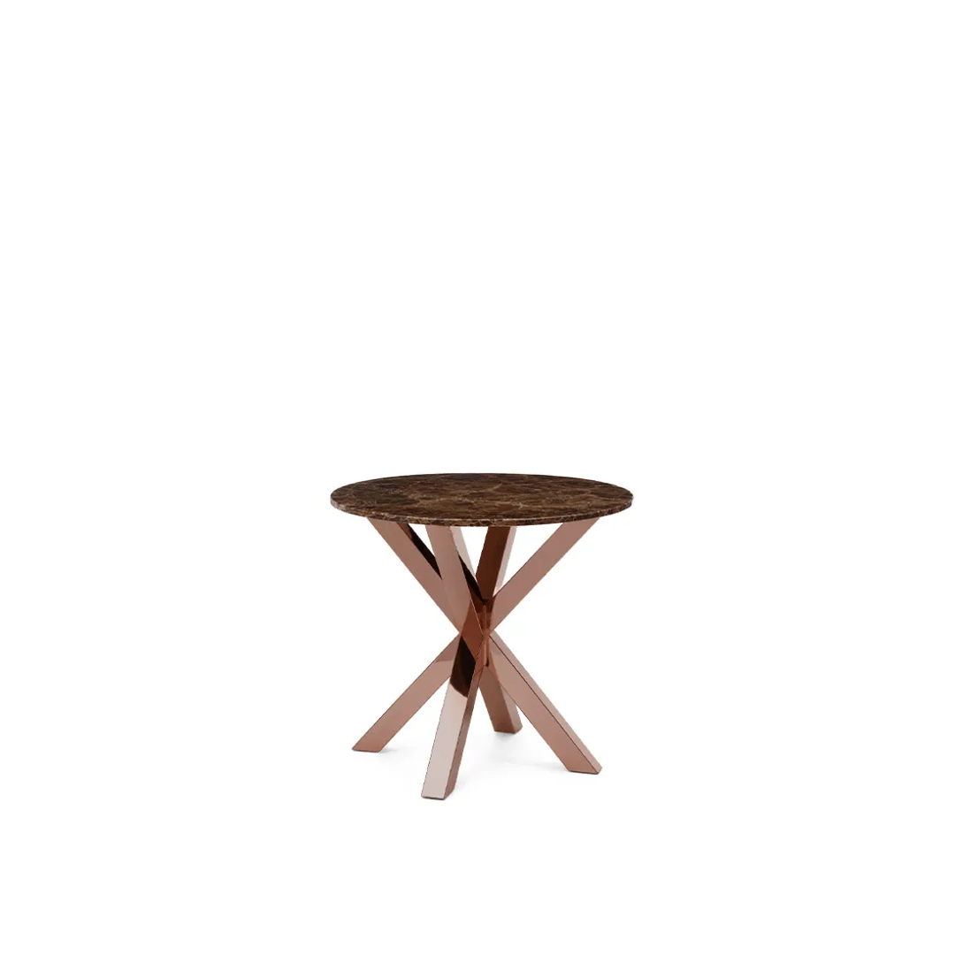GH COGNAC SIDE TABLE ROSE GOLD