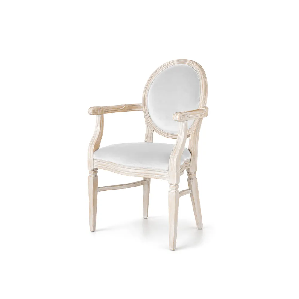 Chandelle Armchair Ivory - Cushion White (Velvet)