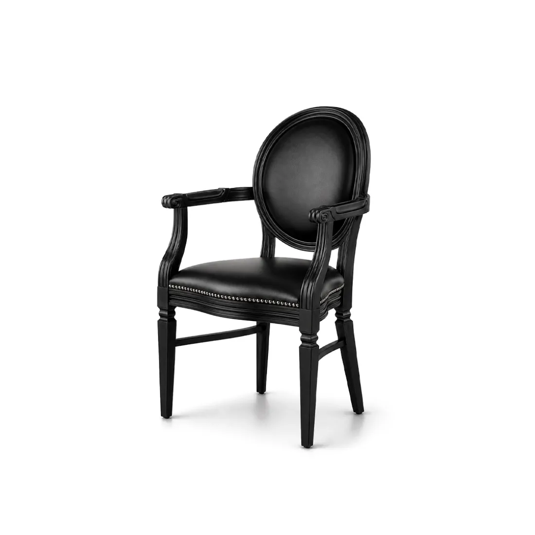 Chandelle Armchair Black - Cushion Black (Leather)