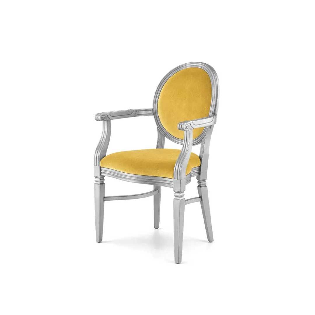 Chandelle Armchair Silver - Cushion Champagne (Velvet)