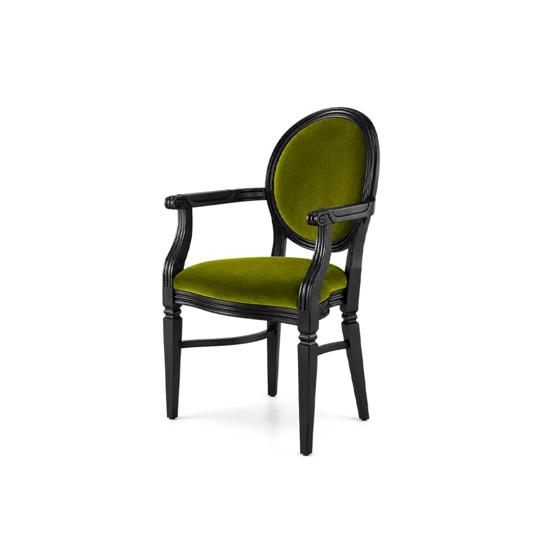 Chandelle Armchair Black - Cushion Moss (Velvet)