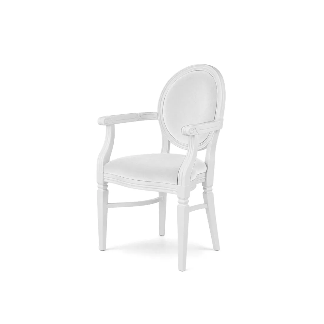 Chandelle Armchair White - Cushion White (Velvet)