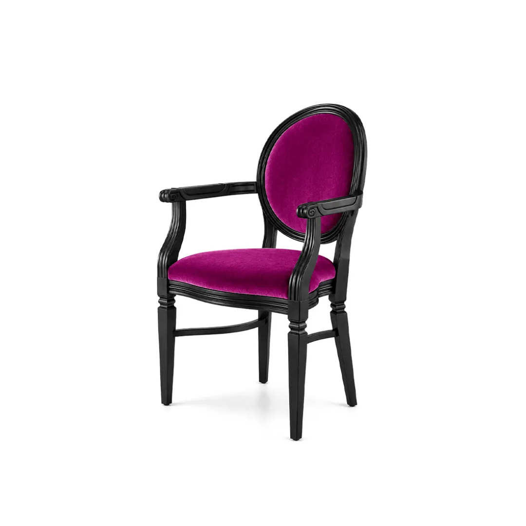Chandelle Armchair Black - Cushion Magenta (Velvet)
