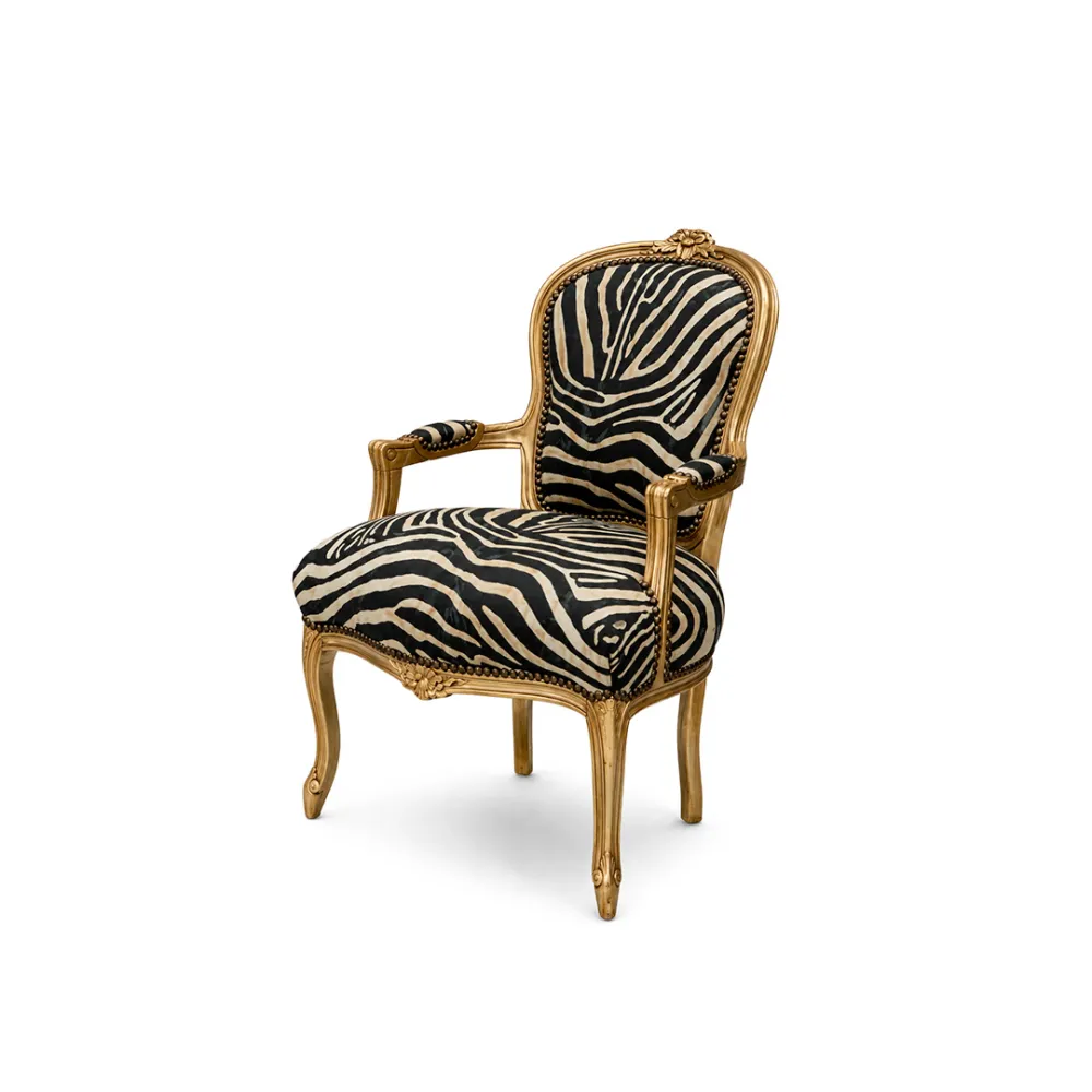 GH Louis Armchair Gold - Zebra