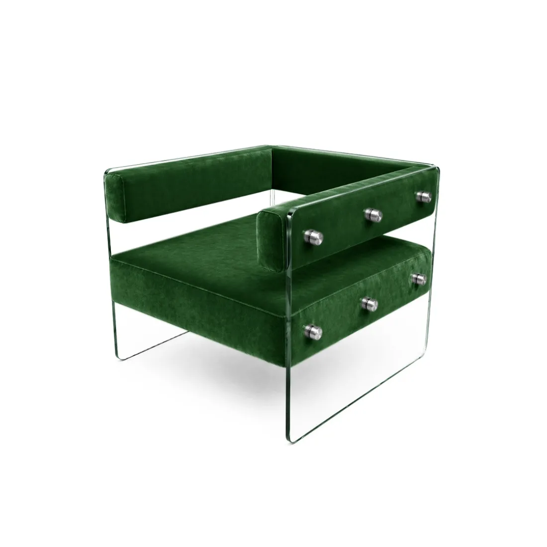 Crystal Armchair - Emerald Green