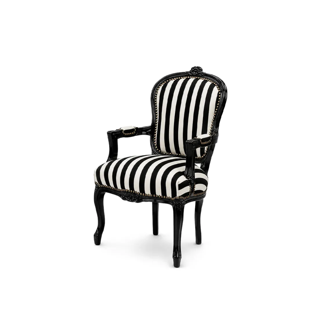 GH Louis Stripes Armchair Black With White Stripe