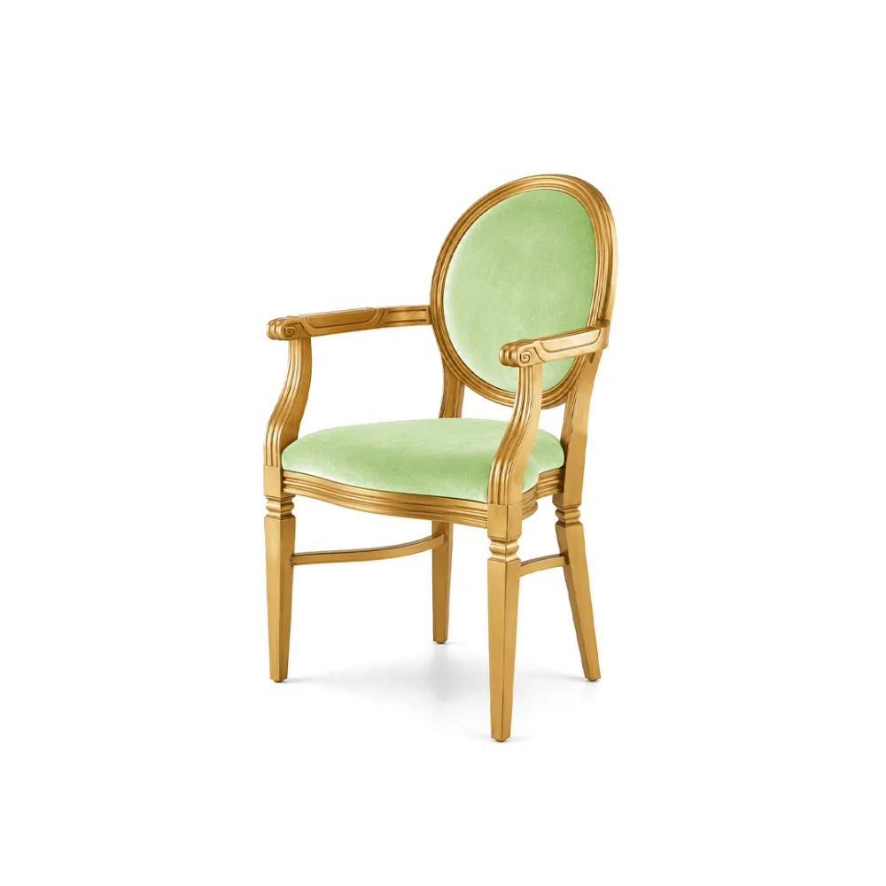 Chandelle Armchair Gold - Cushion Mint (Velvet)