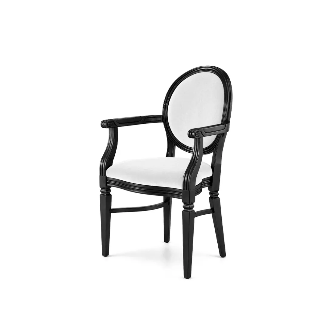 Chandelle Armchair Black - Cushion White (Velvet)
