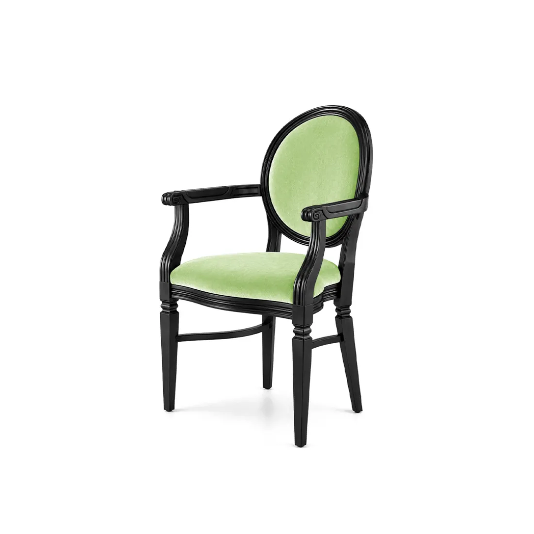 Chandelle Armchair Black - Cushion Mint (Velvet)