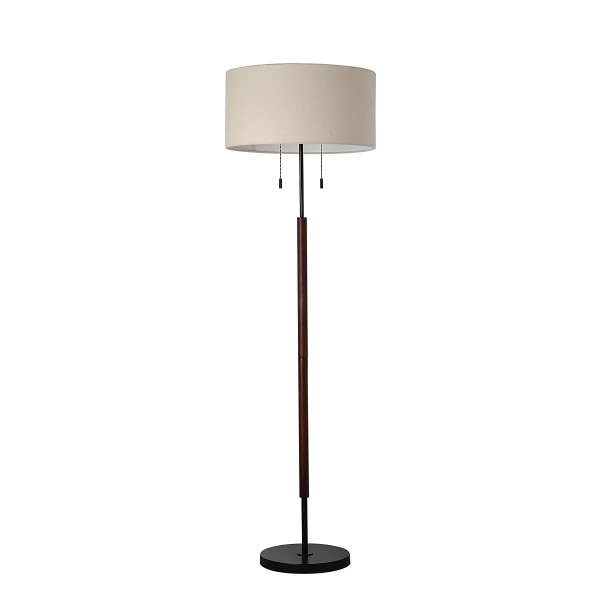 Black and Wood Floor Lamp