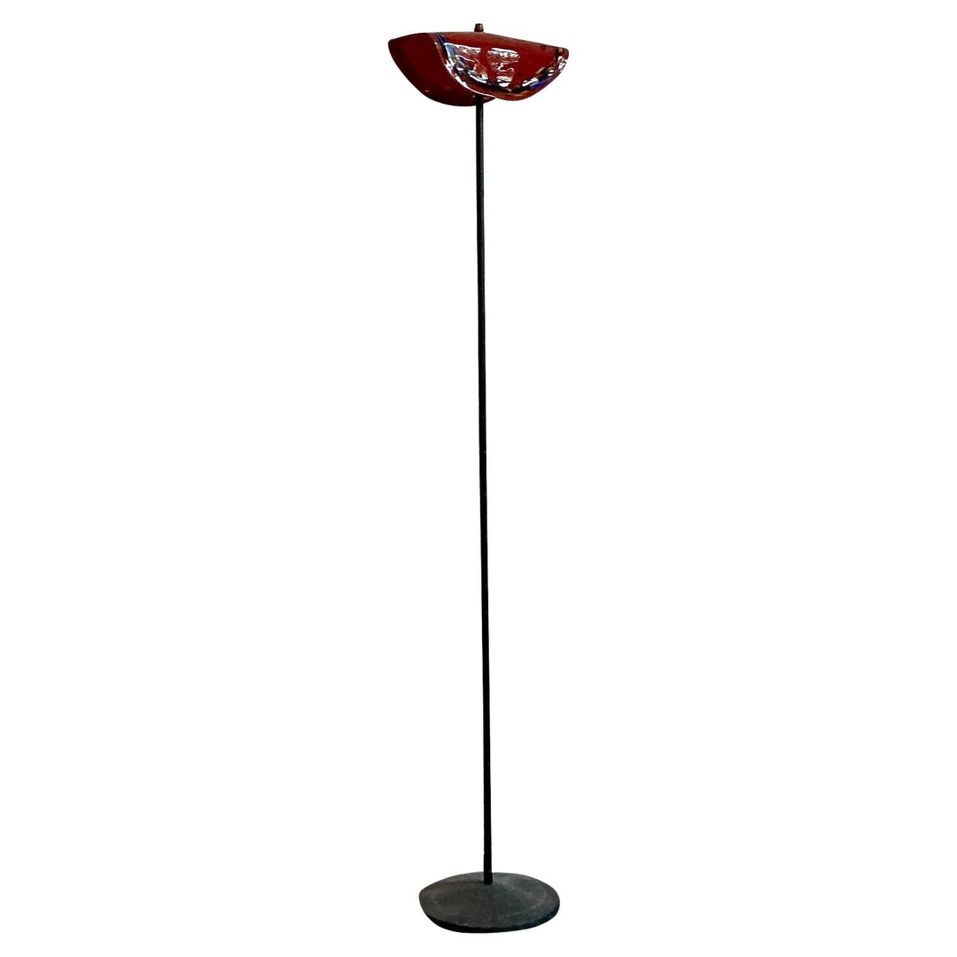 Vintage Boho Art Glass Floor Lamp After Murano