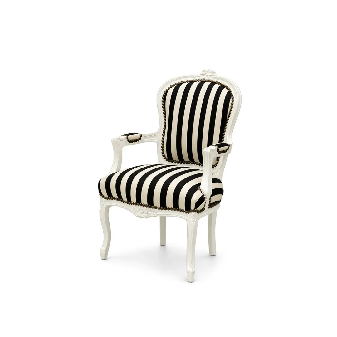 GH Louis Stripes Armchair White With Black Stripe