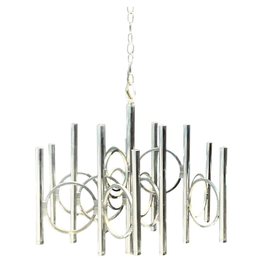 Vintage Scolari for Lightolier Chrome Chandelier