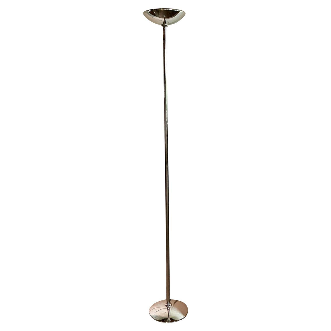 Vintage Boho Polished Chrome Halogen Floor Lamp