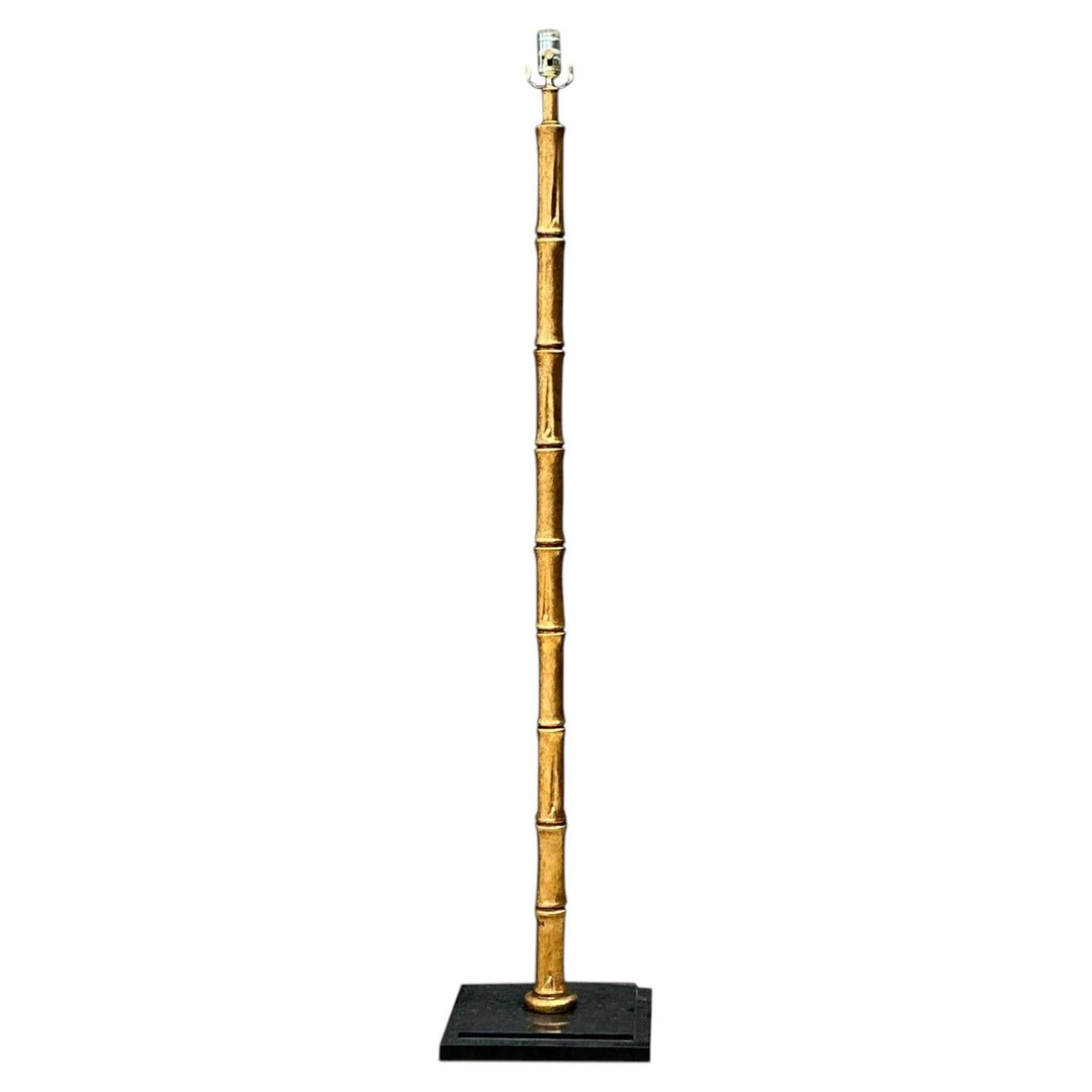 Vintage Gilt Bamboo Floor Lamp
