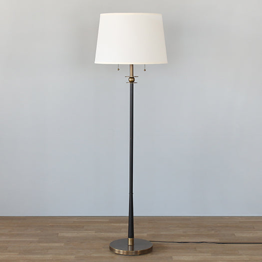 Double Pull Black Column Floor Lamp