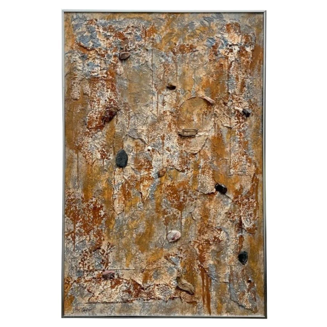 Vintage Boho Abstract Mixed Media on Board
