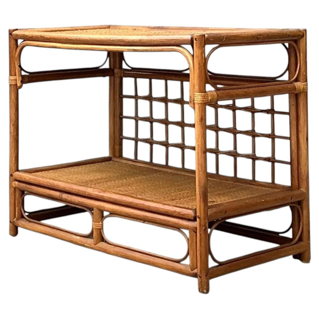Vintage Grid Rattan Sideboard