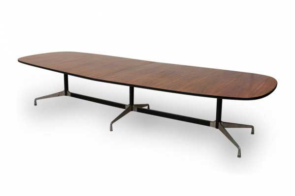 American Mid-Century Rosewood and Aluminum Group / Conference Table