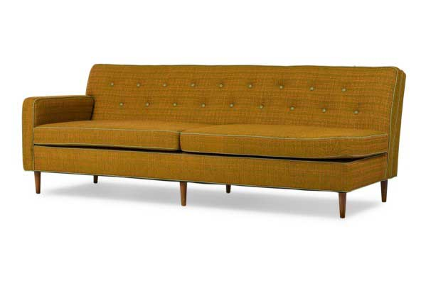 American / Danish Mid-Century Style Rust Orange Sectional Sofa