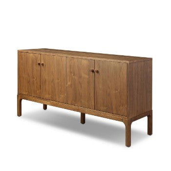 Natural Walnut Sideboard with Wooden Hardware