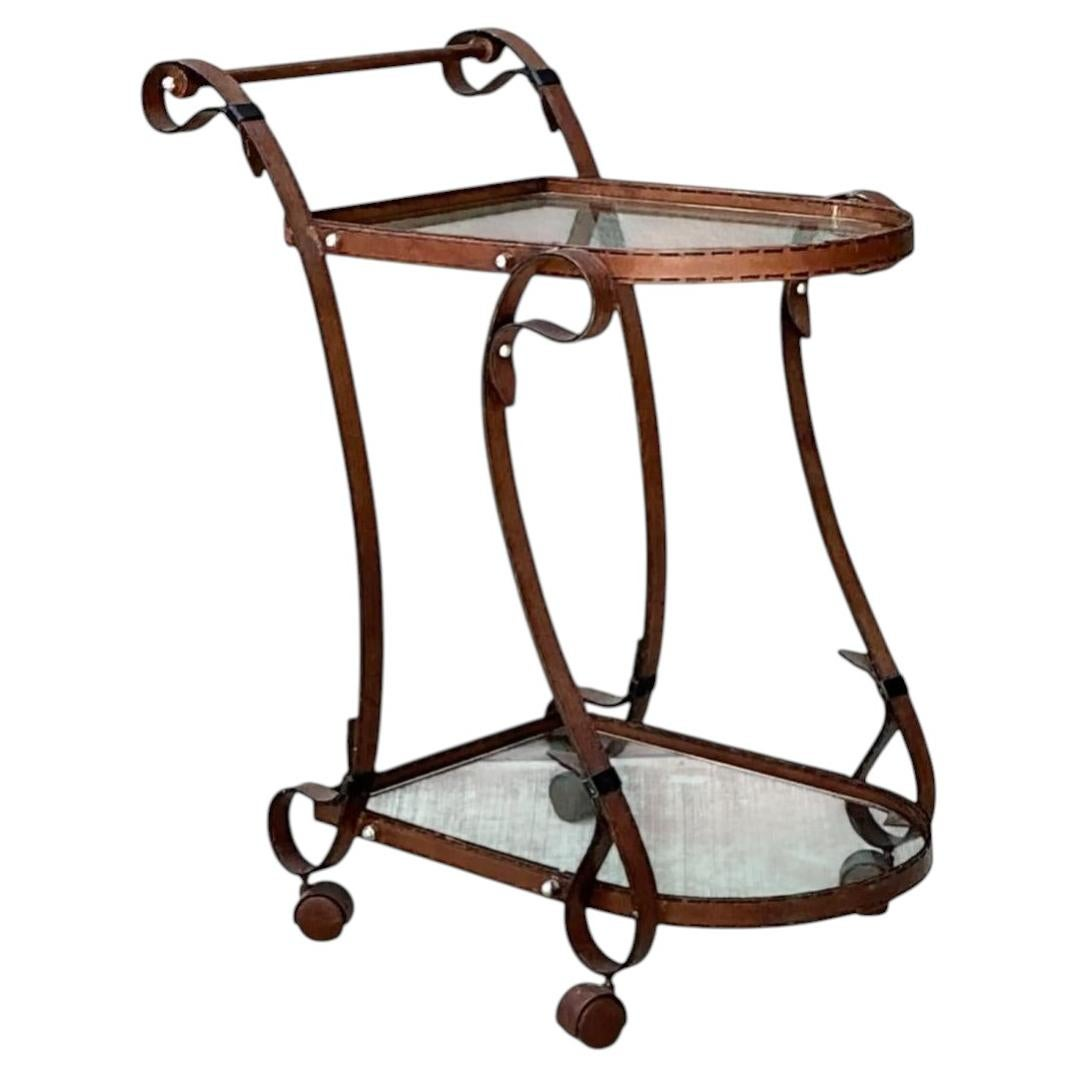 Vintage Glass and Metal Bar Cart