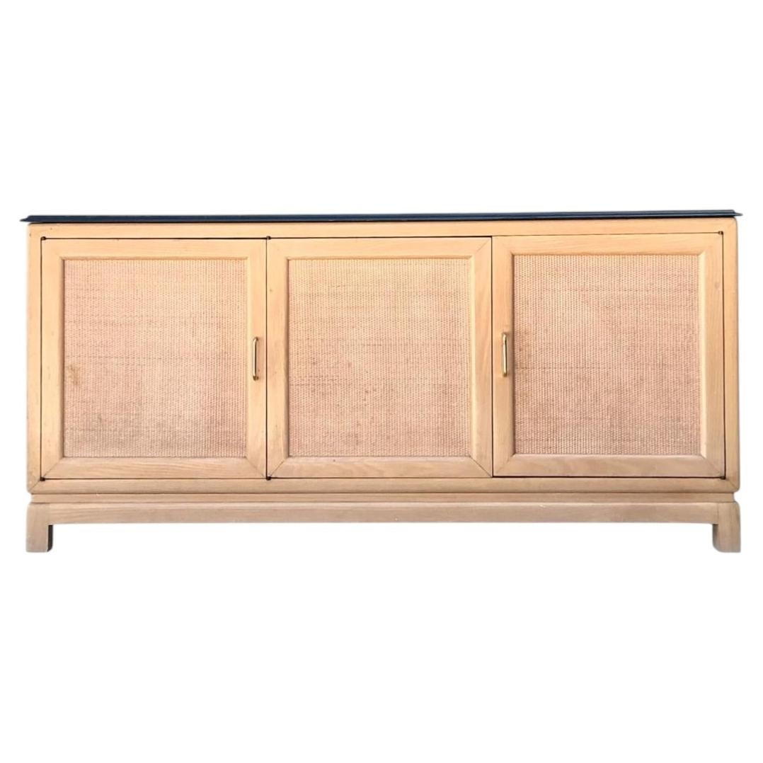 Vintage Wood and Stone Credenza