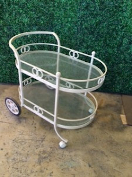 WHITE BAR CART