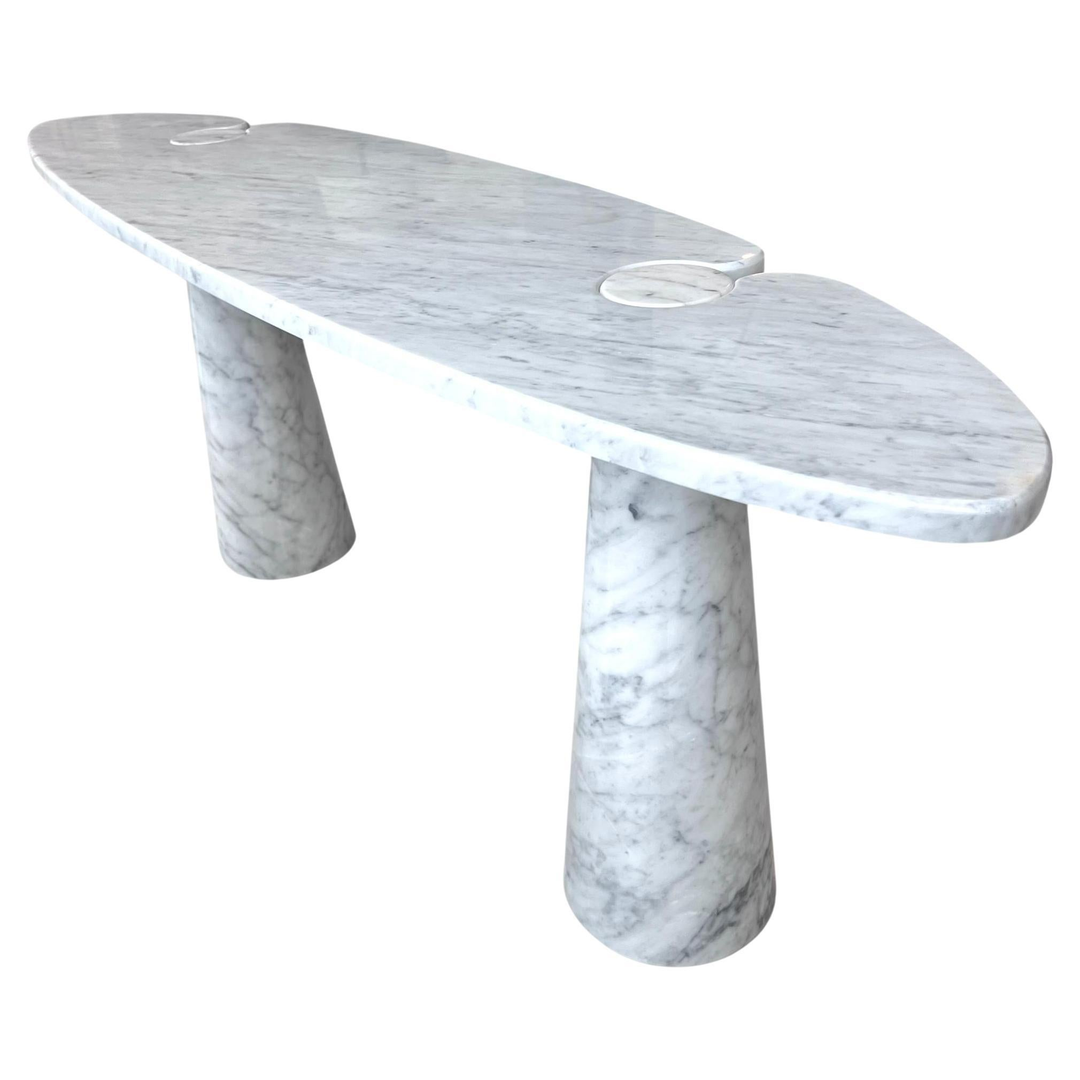 Angelo Mangiarotti Eros Carrara Marble Console for Skipper, 1960s Italy